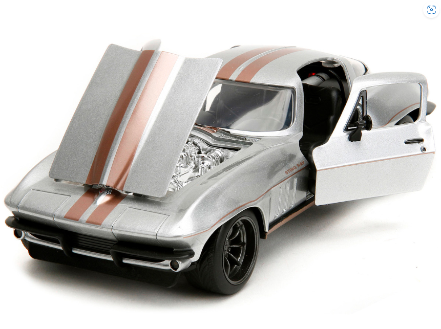 JADA Bigtime Muscle 1:24 Chevrolet Corvette 1966 Jada Silver Metallic