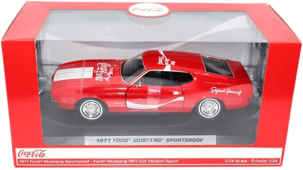 1:24 1971 Ford Mustang Sportsroof Red "COCA-COLA"  Diecast Model Car 424071