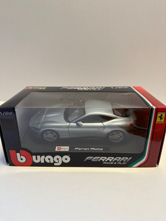 Bburago 1:24 Ferrari Roma Diecast Model Car 18-26029 Metallic Gray