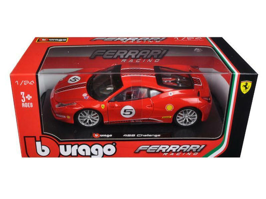 Bburag 1:24 FERRARI 458 CHALLENGE #5 RED Diecast 18-26302