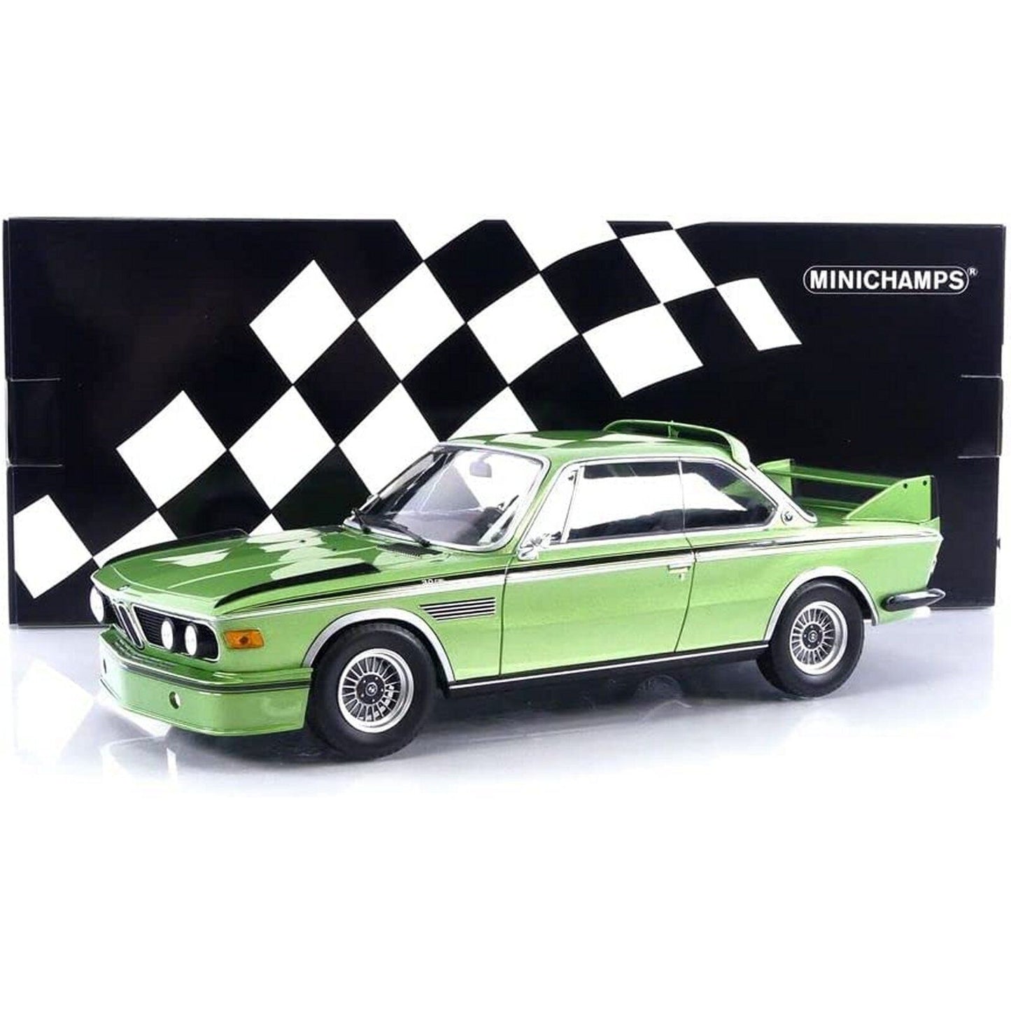 MINICHAMPS 1:18 BMW 3.0 CSL GREEN METALLIC LTD ED 450 PCS DIECAST 155028132