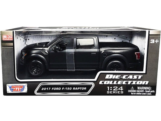 MotorMax  1:24 - 1:27 2017 Ford F-150 Raptor Matte Black Diecast 79344MTBK