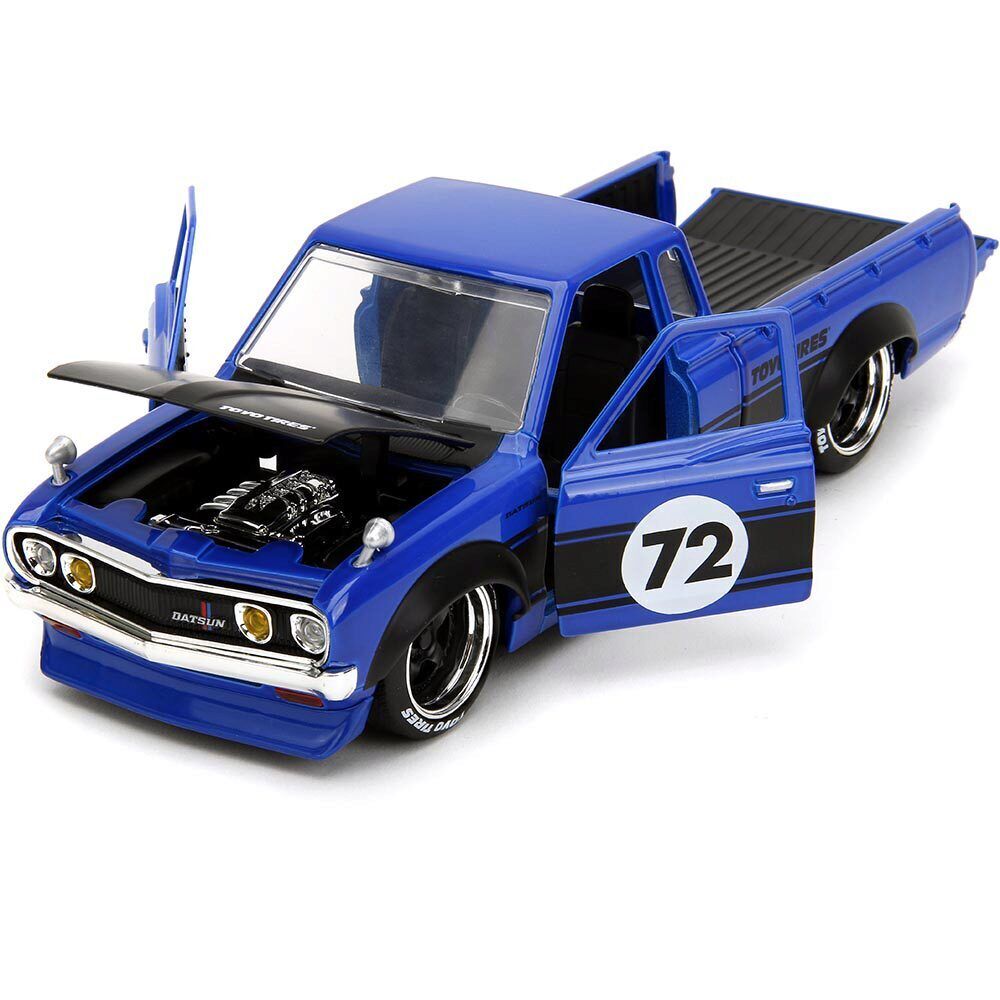 JADA JUST TRUCKS 1:24 1972 DATSUN 620 PICKUP TRUCK with EXTRA WHEELS BLUE 34193