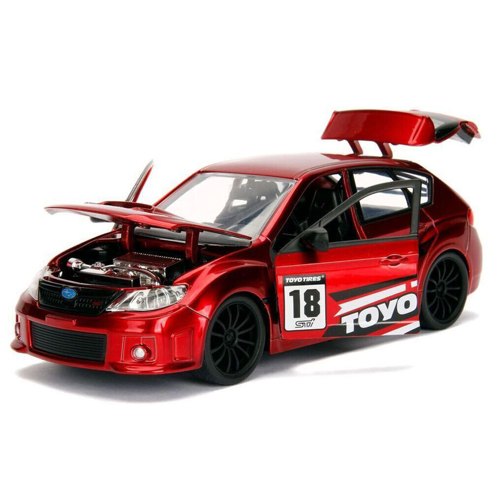 JADA JDM TUNERS 1:24 2012 SUBARU WRX STI TOYO TIRES DIECAST RED 30389