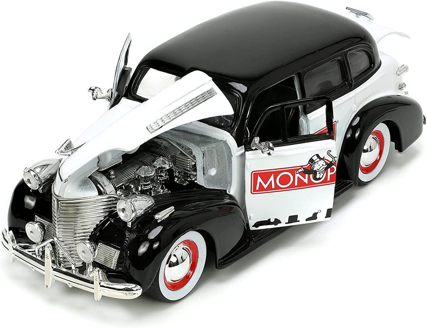 Jada 1:24 Hollywood Rides 1939 Chevy Master Deluxe w/ Mr Monopoly 33230 Diecast