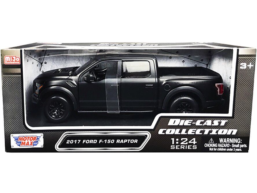 MotorMax  1:24 - 1:27 2017 Ford F-150 Raptor Matte Black Diecast 79344MTBK