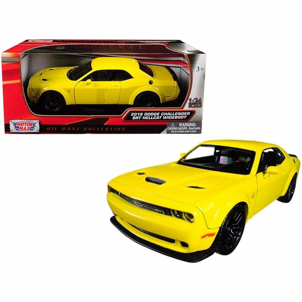 MOTORMAX 1:24 2018 DODGE CHALLENGER SRT HELLCAT WIDEBODY DIECAST Yellow 79350YL