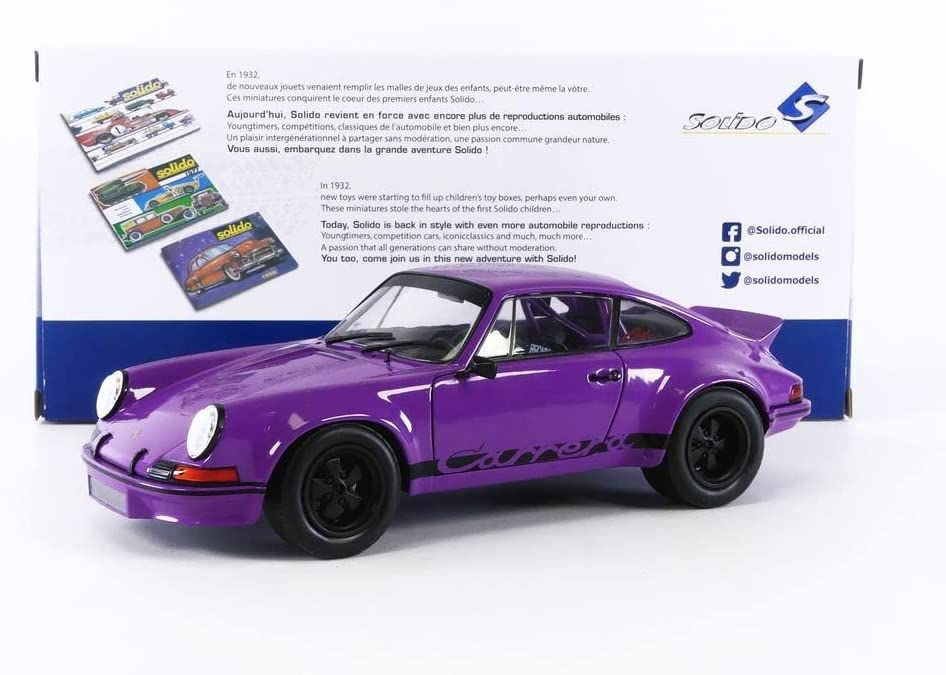 Solido 1:18 1973 Porsche 911 RSR COUPE STREET FIGHTER PURPLE Diecast