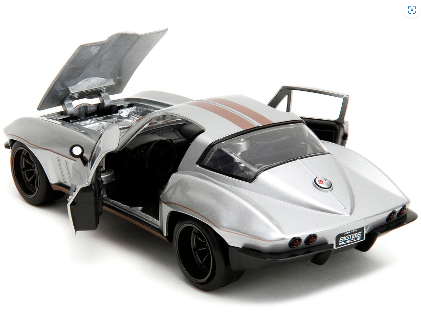 JADA Bigtime Muscle 1:24 Chevrolet Corvette 1966 Jada Silver Metallic