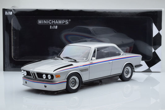 MINICHAMPS 1:18 1973 BMW 3.0 CSL Silver Metallic  Diecast 155028135