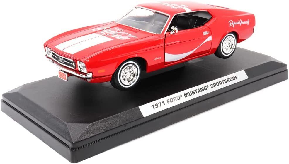 1:24 1971 Ford Mustang Sportsroof Red "COCA-COLA"  Diecast Model Car 424071