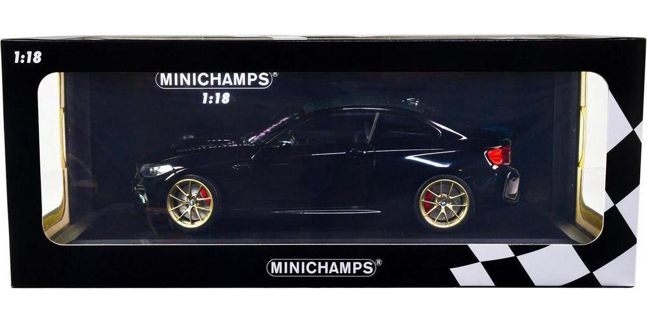 MINICHAMPS 2020 BMW M2 CS 1/18 DIECAST MODEL with GOLD WHEELS BLACK 155021021