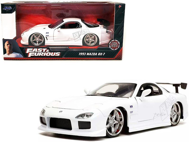 Jada Toys Fast & Furious Mazda RX-7 1:24 Diecast Model Car - White (32607)