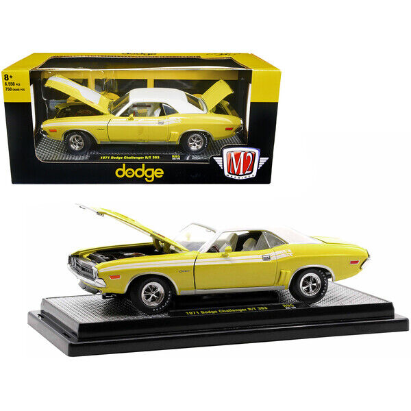 M2 MACHINES 1:24 1971 DODGE CHALLENGER R/T DIECAST BANANA YELLOW 40300-95B