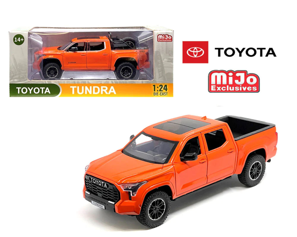 MiJo Exclusives 1:24 2023 Toyota Tundra TRD Off-Road 4×4 – Solar Octane Orange