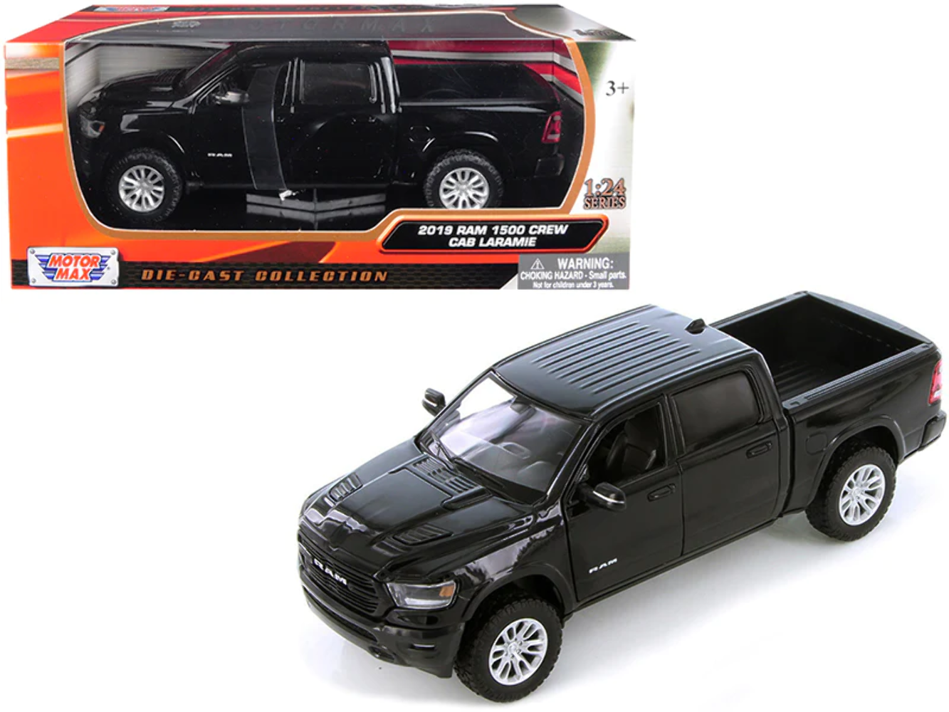 Motormax 1:24 - 1:27 Scale Ram 1500 Crew Cab Laramie Black 79357BK