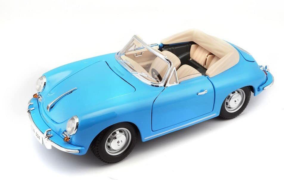 Bburago 1:18 Scale 1961 Porsche 356B Cabriolet Diecast Vehicle Blue