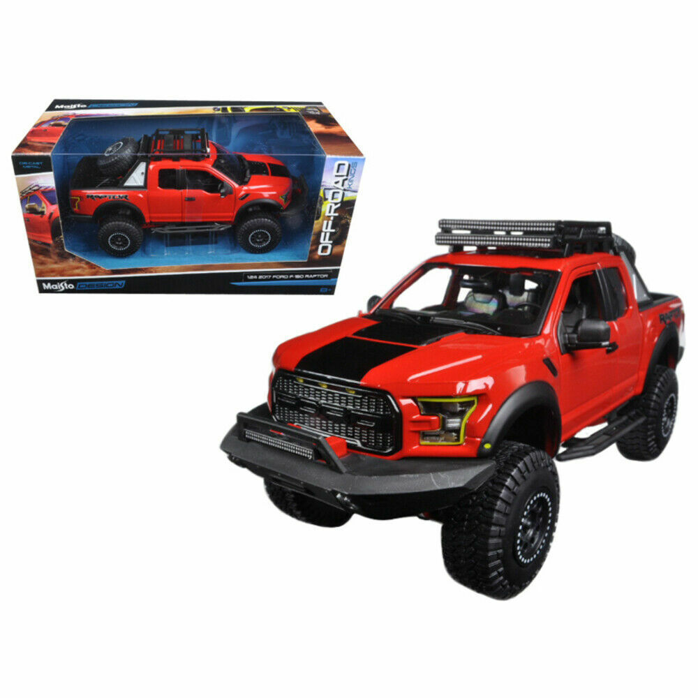 MAISTO DESIGN 1:24 Design OFF-ROAD KINGS 2017 FORD F150 RAPTOR Red Diecast