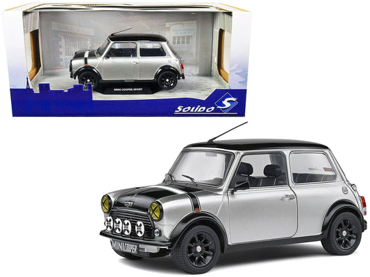 Solido 1:18 1998 Mini Cooper Sport Silver Metallic Black Hood and Top Diecast