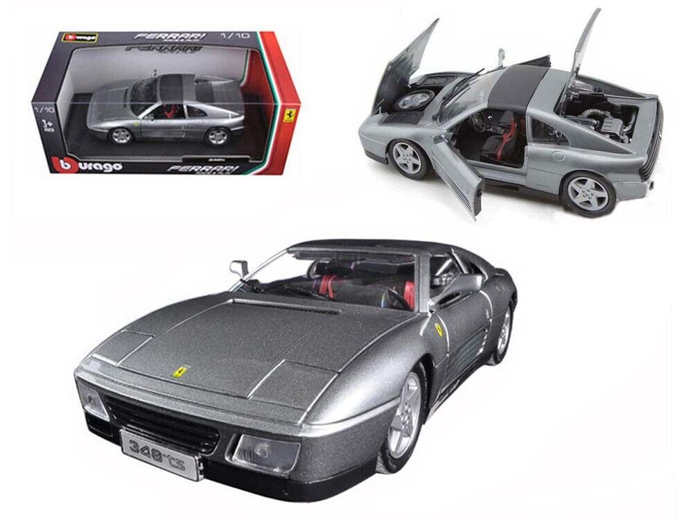 Bburago 1:18 Gray Ferrari 348 TS Racing & Play Diecast Model Car 18-16006GRY