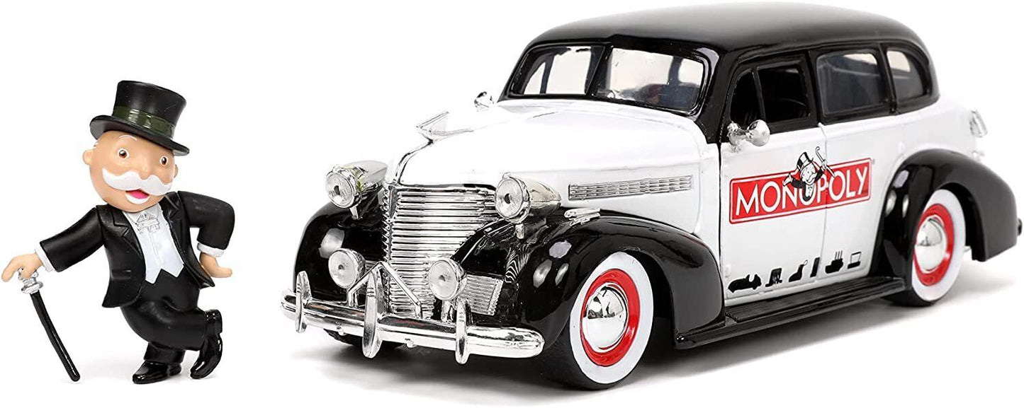 Jada 1:24 Hollywood Rides 1939 Chevy Master Deluxe w/ Mr Monopoly 33230 Diecast