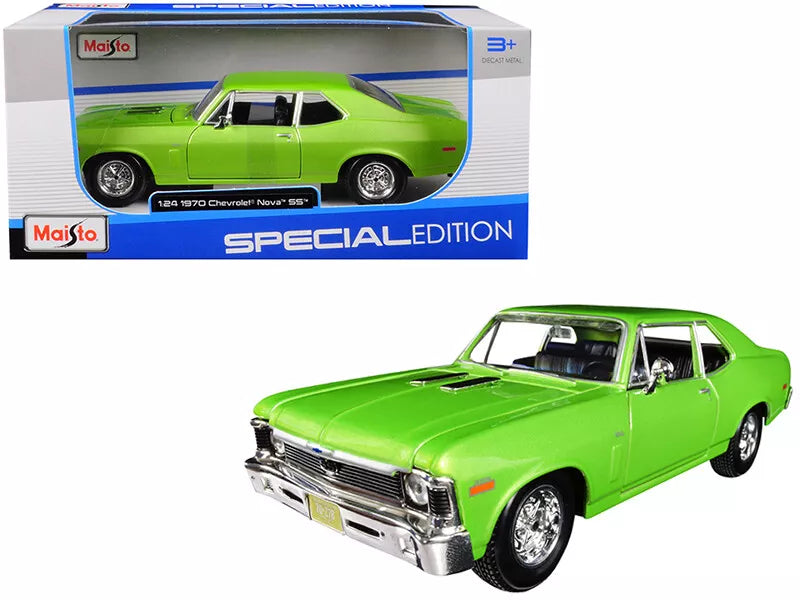 Maisto 1:24 1970 Chevrolet Nova SS Green Diecast #31262