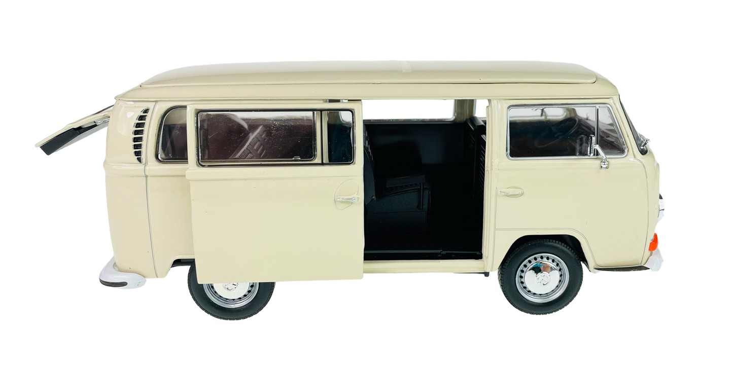 Welly 1:24 1972 Volkswagen T2 Bus Cream 22472W-Cream Diecast