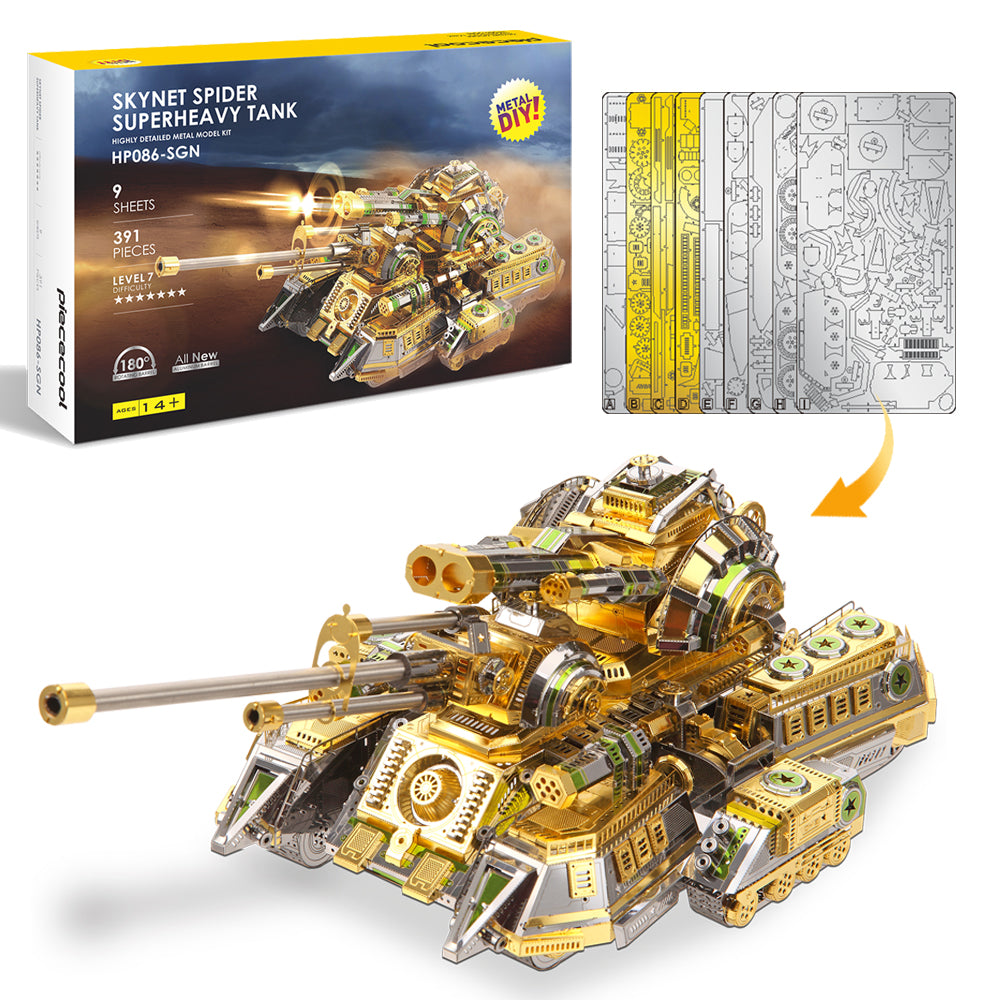 Piececool 3D Metal Model Kit SKYNET SPIDER SUPERHEAVY TANK HP086-SGN