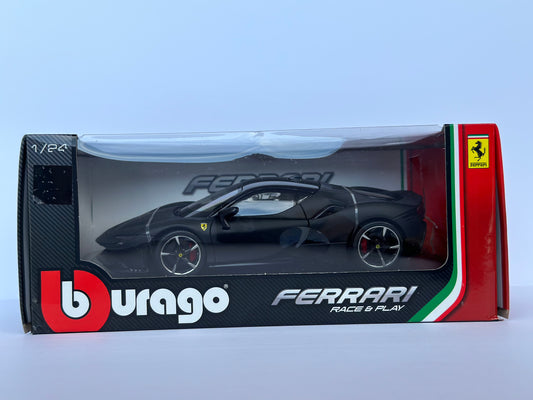 Bburago 1/24 Ferrari SF90 Stradale 2019 Diecast Model Car Matte Black